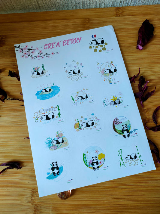 Planche de Stickers Panda_Classique