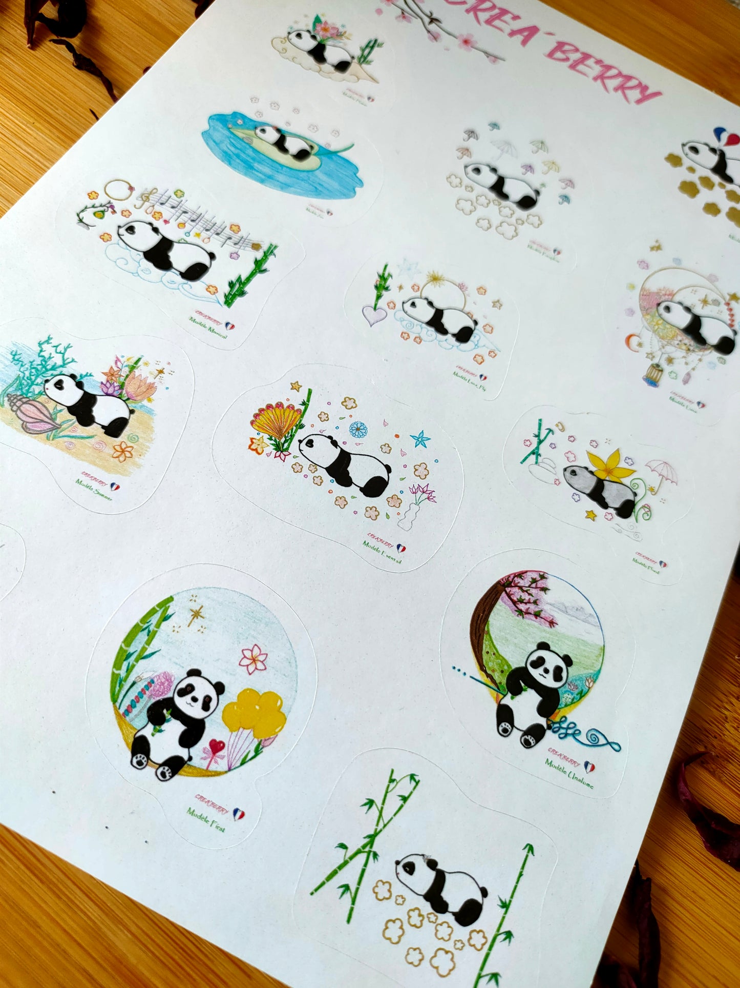 Planche de Stickers Panda_Classique