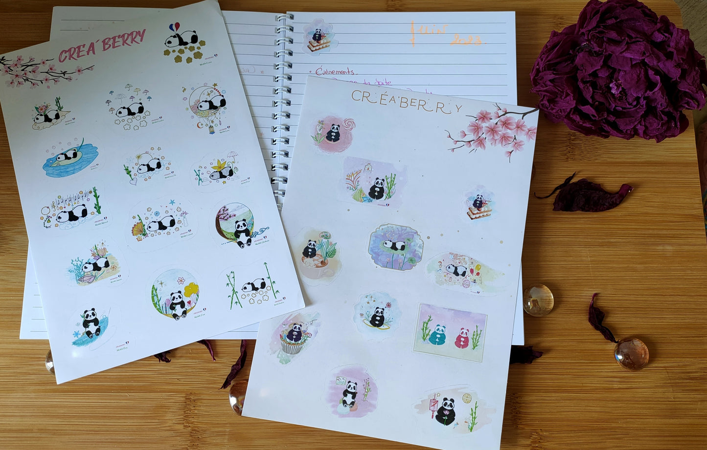 Planche de Stickers Panda_Classique